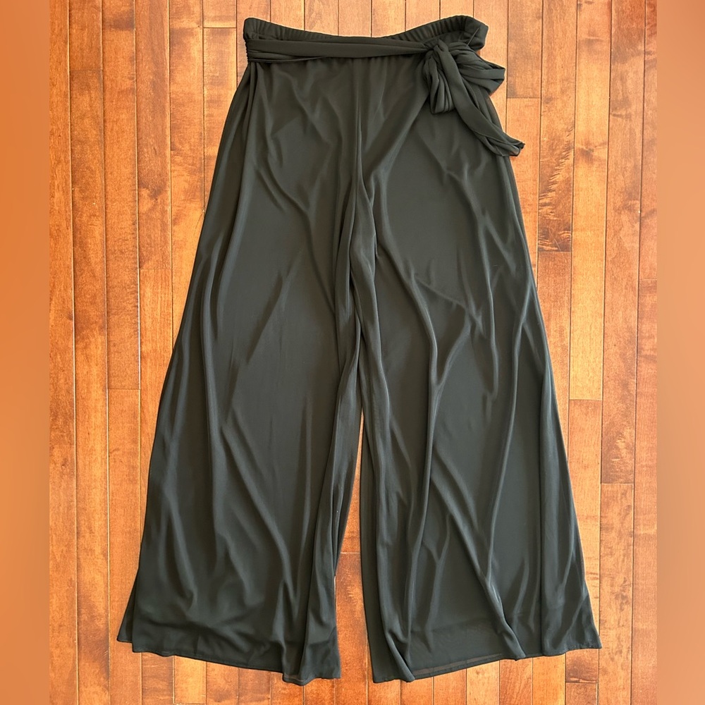 J.B.S Limited Women’s Black Flowy Wide-Leg Pants Elastic Waist Size XL